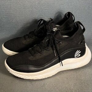 Under Armour Curry 8 Black White Basketball Shoes Men’s Size 11.5